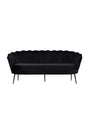 Calais 3 - Sitzer Sofa - schwarz/Polyester - Samt - 3 - Sitzer Sofas - ALVAHOME