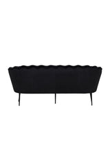 Calais 3 - Sitzer Sofa - schwarz/Polyester - Samt - 3 - Sitzer Sofas - ALVAHOME