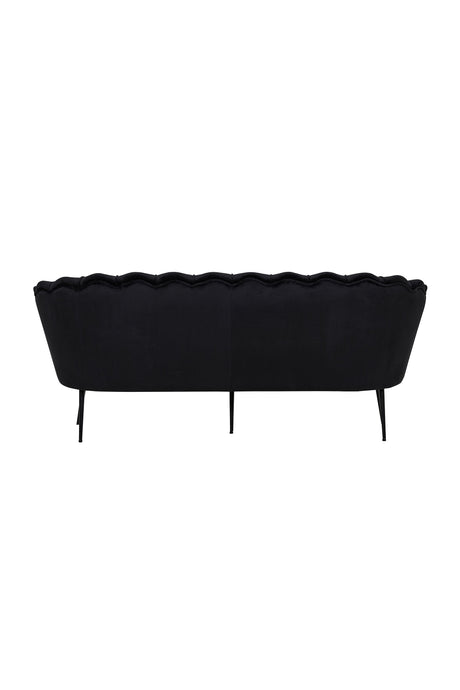 Calais 3 - Sitzer Sofa - schwarz/Polyester - Samt - 3 - Sitzer Sofas - ALVAHOME
