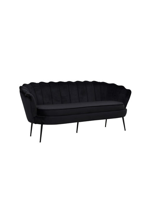 Calais 3 - Sitzer Sofa - schwarz/Polyester - Samt - 3 - Sitzer Sofas - ALVAHOME