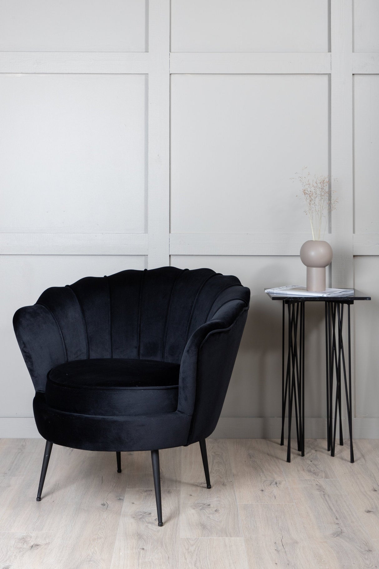 Calais Sessel - schwarz/Polyester - Samt - Sessel - ALVAHOME