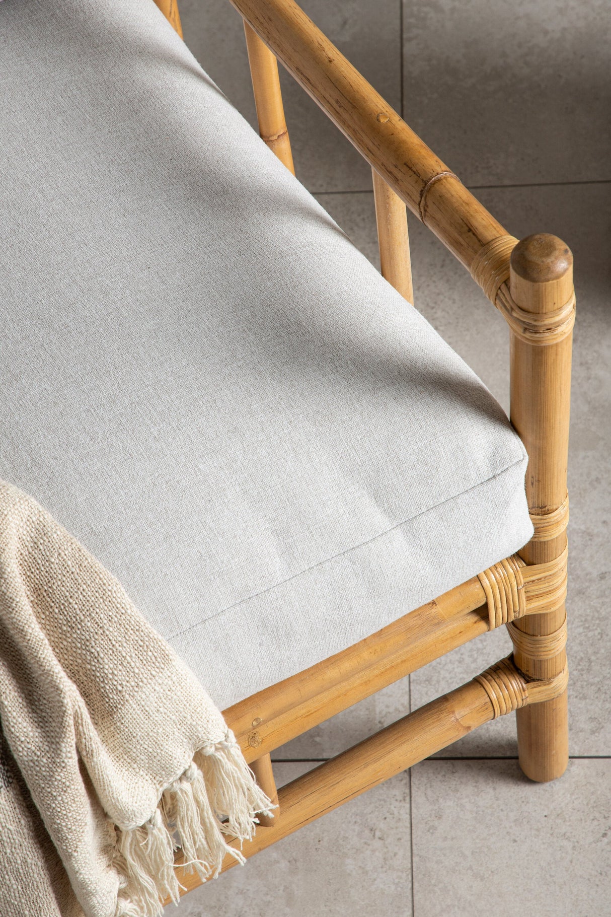 Cane Outdoor - Sessel - hellgrau/Rattan - Outdoor - Sessel - ALVAHOME