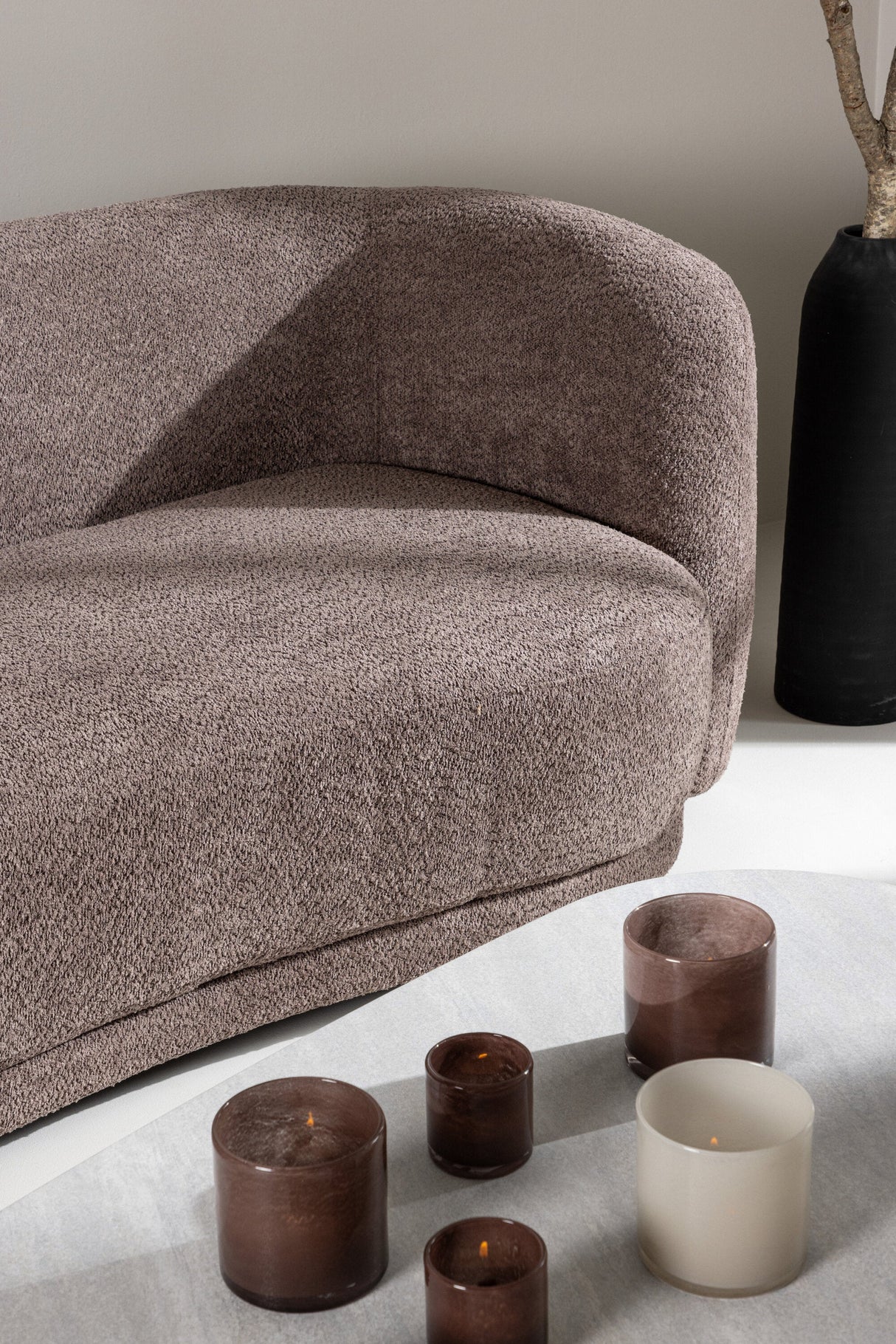Cielo 3 - Sitzer Sofa - braun/Bouclé - 3 - Sitzer Sofas - ALVAHOME