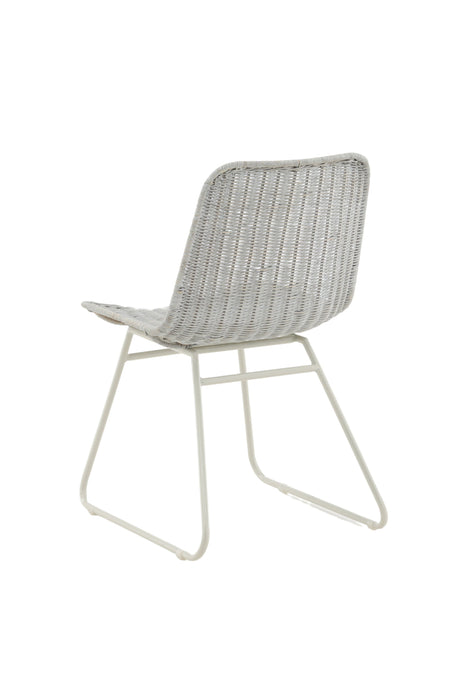 Cirebon Esszimmerstuhl - weiß/Rattan - Essstühle - ALVAHOME