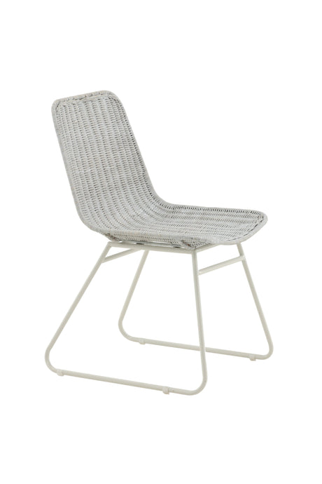 Cirebon Esszimmerstuhl - weiß/Rattan - Essstühle - ALVAHOME