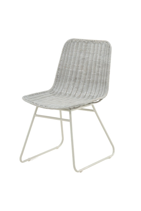 Cirebon Esszimmerstuhl - weiß/Rattan - Essstühle - ALVAHOME