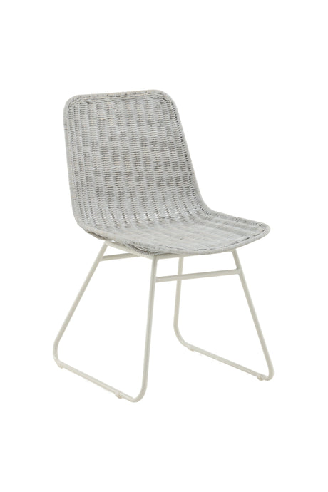 Cirebon Esszimmerstuhl - weiß/Rattan - Essstühle - ALVAHOME