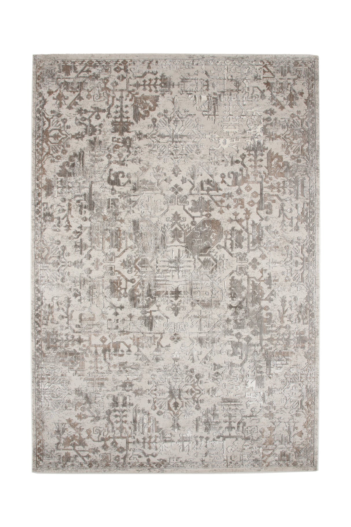 Cleo Wohnzimmerteppich - silber/Polyester - Wohnzimmerteppiche - ALVAHOME