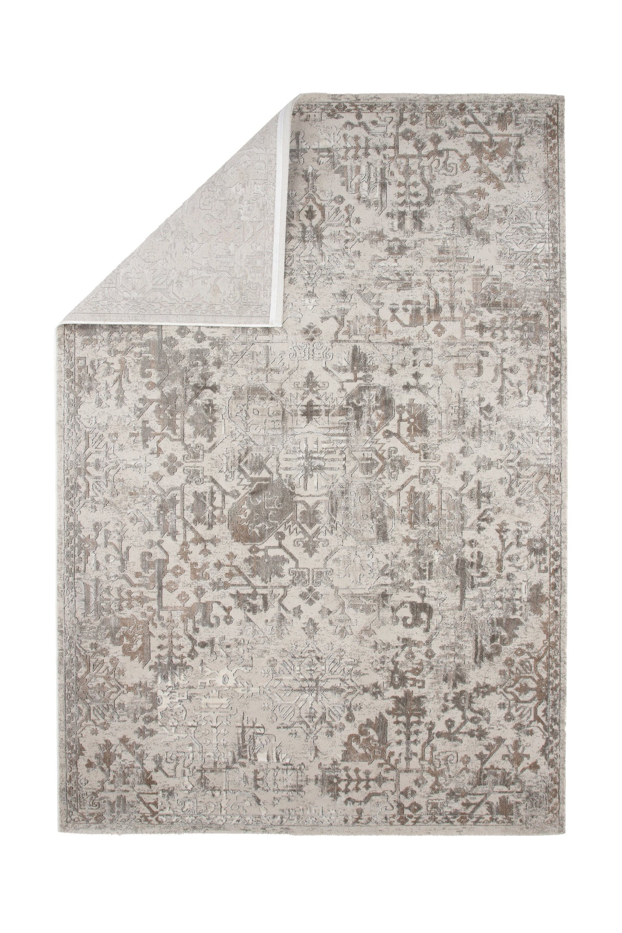 Cleo Wohnzimmerteppich - silber/Polyester - Wohnzimmerteppiche - ALVAHOME