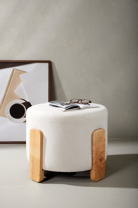 Coffey Ottoman - weiß/Gummi - Holz - Ottomane / Poufs - ALVAHOME