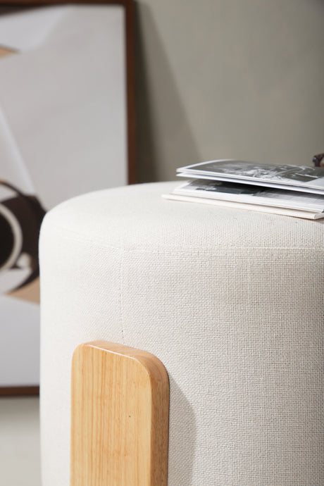 Coffey Ottoman - weiß/Gummi - Holz - Ottomane / Poufs - ALVAHOME