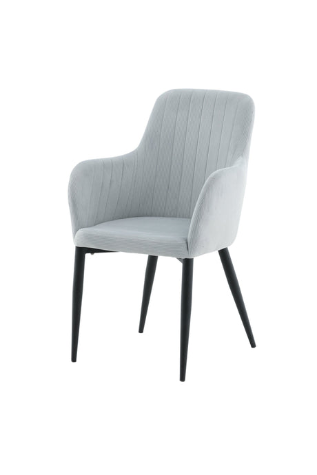 Comfort Esszimmerstuhl - hellgrau/Polyester - Kord - Essstühle - ALVAHOME