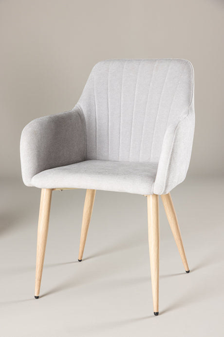 Comfort Esszimmerstuhl - hellgrau/Polyester - Leinen - Essstühle - ALVAHOME
