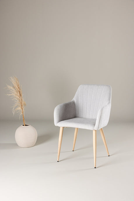 Comfort Esszimmerstuhl - hellgrau/Polyester - Leinen - Essstühle - ALVAHOME