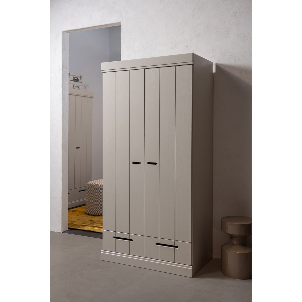 Connect 2 - türiger Kleiderschrank - staub/Kiefer [fsc] - Kleiderschränke - ALVAHOME