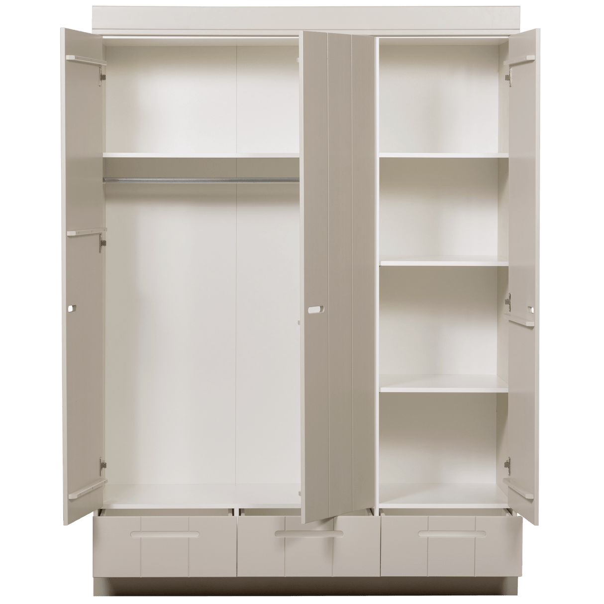 Connect 3 - türiger Kleiderschrank - staub/Kiefer [fsc] - Kleiderschränke - ALVAHOME