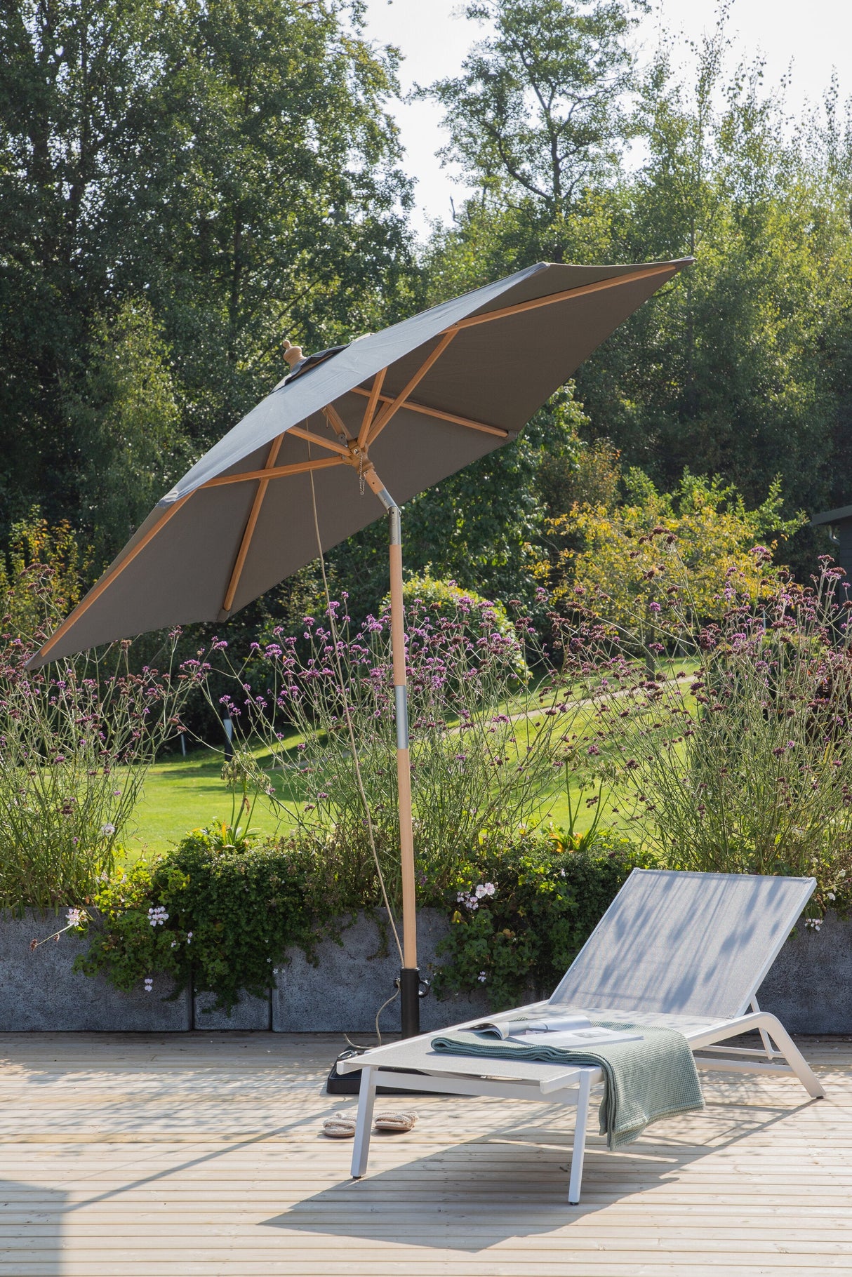 Corypho Sonnenschirm - grau/Polyester - Sonnenschirme - ALVAHOME