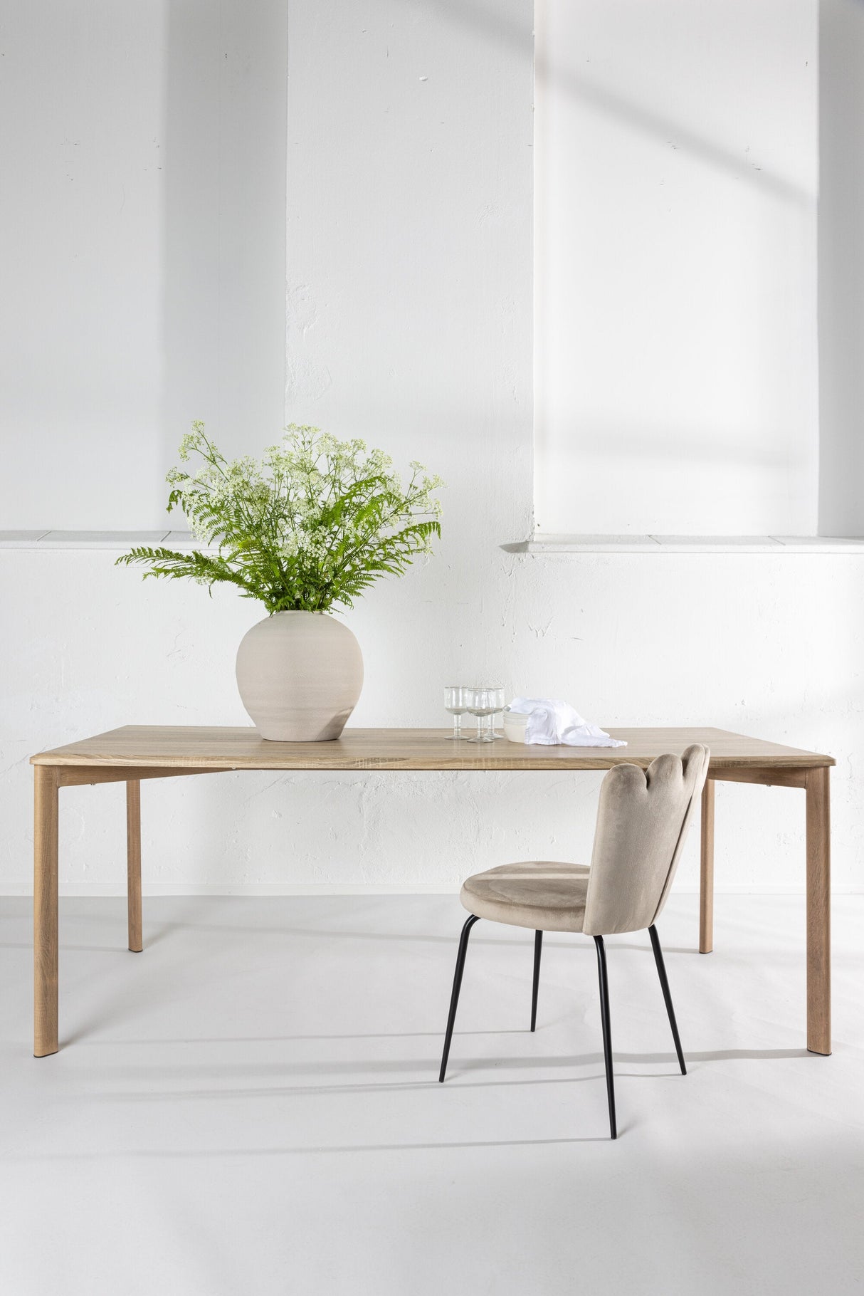 Damon rechteckiger Esstisch - white - wash/MDF - Rechteckige Esstische - ALVAHOME
