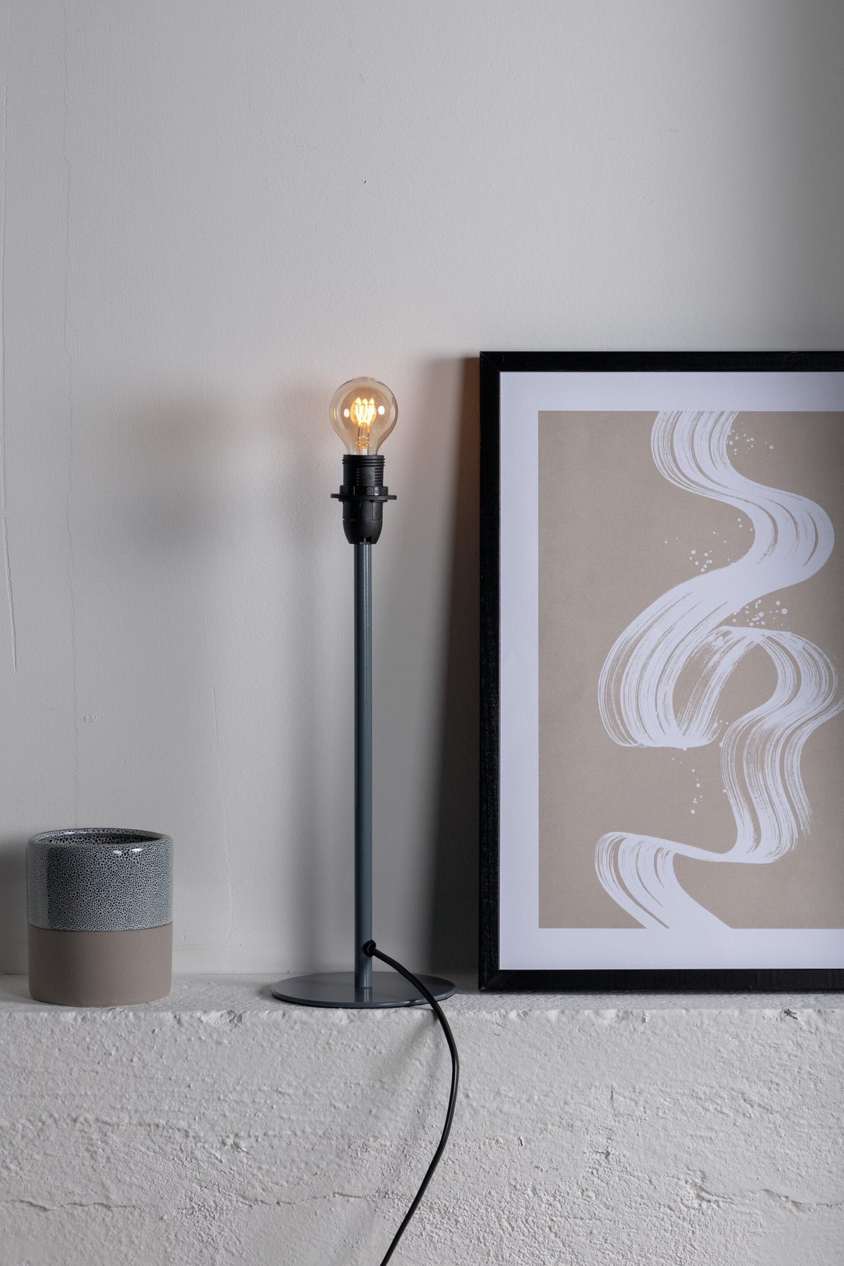Dasir Tischlampe - hellgrau/Stahl - Tischlampen - ALVAHOME
