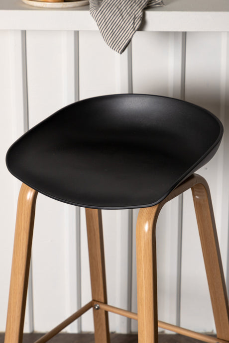 Decatur Barhocker - schwarz/Stahl - Barhocker - ALVAHOME