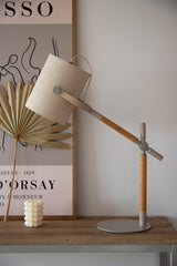 Dennis Tischlampe - beige/Polyester - Leinen - Tischlampen - ALVAHOME
