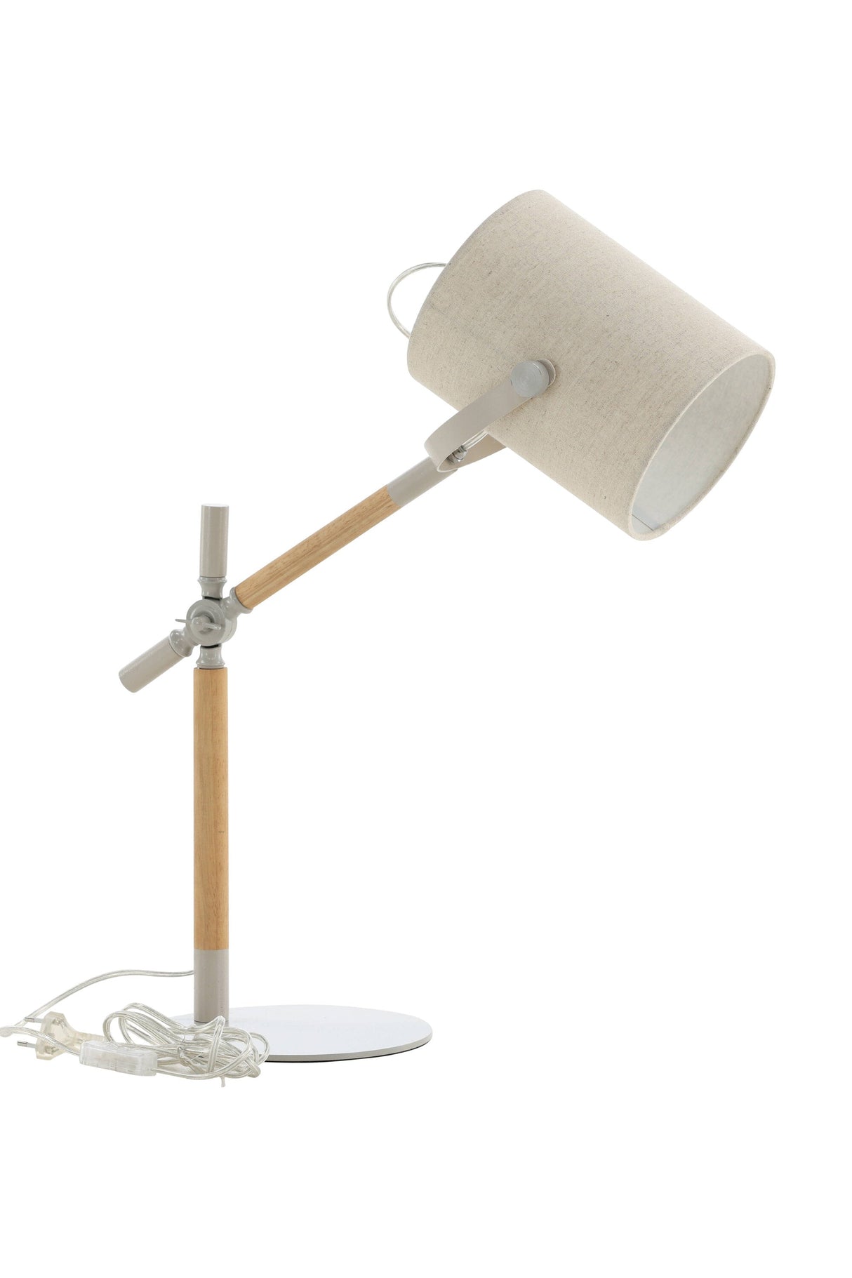 Dennis Tischlampe - beige/Polyester - Leinen - Tischlampen - ALVAHOME