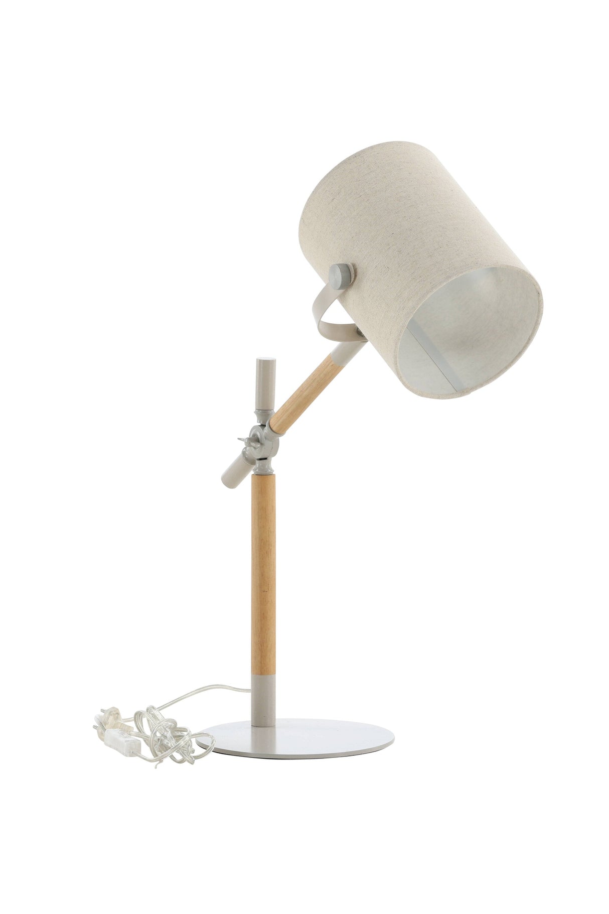 Dennis Tischlampe - beige/Polyester - Leinen - Tischlampen - ALVAHOME
