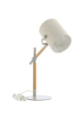 Dennis Tischlampe - beige/Polyester - Leinen - Tischlampen - ALVAHOME