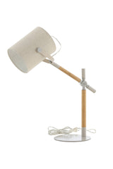Dennis Tischlampe - beige/Polyester - Leinen - Tischlampen - ALVAHOME