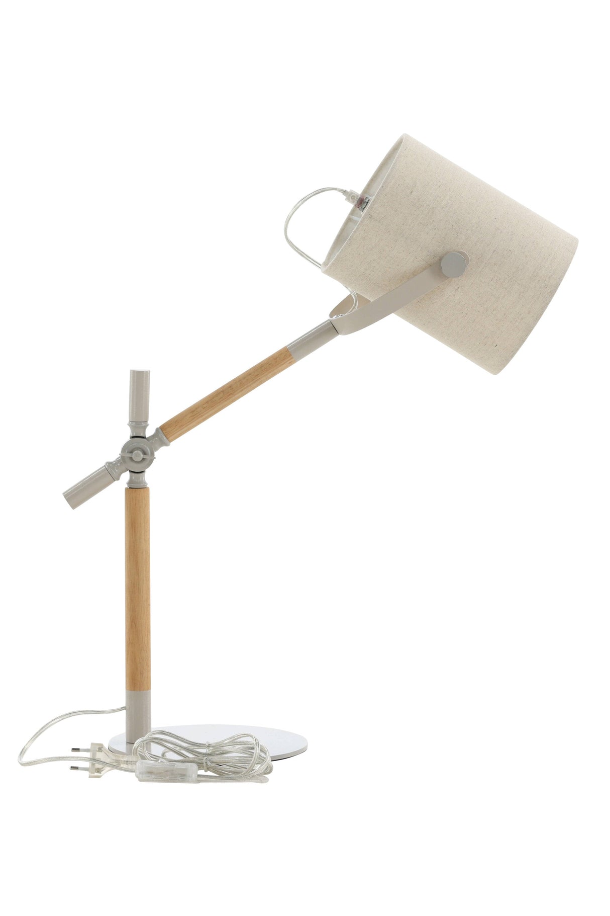 Dennis Tischlampe - beige/Polyester - Leinen - Tischlampen - ALVAHOME