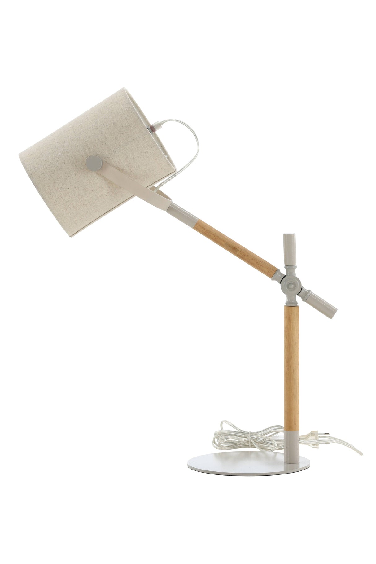 Dennis Tischlampe - beige/Polyester - Leinen - Tischlampen - ALVAHOME