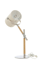 Dennis Tischlampe - beige/Polyester - Leinen - Tischlampen - ALVAHOME