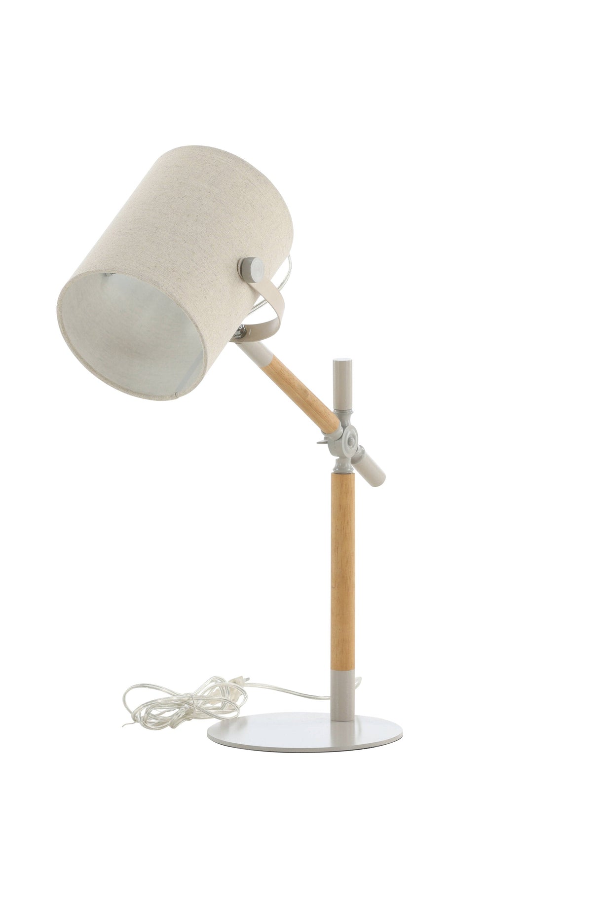 Dennis Tischlampe - beige/Polyester - Leinen - Tischlampen - ALVAHOME