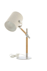 Dennis Tischlampe - beige/Polyester - Leinen - Tischlampen - ALVAHOME