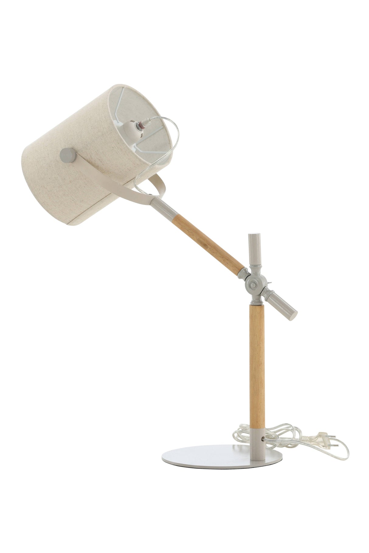 Dennis Tischlampe - beige/Polyester - Leinen - Tischlampen - ALVAHOME