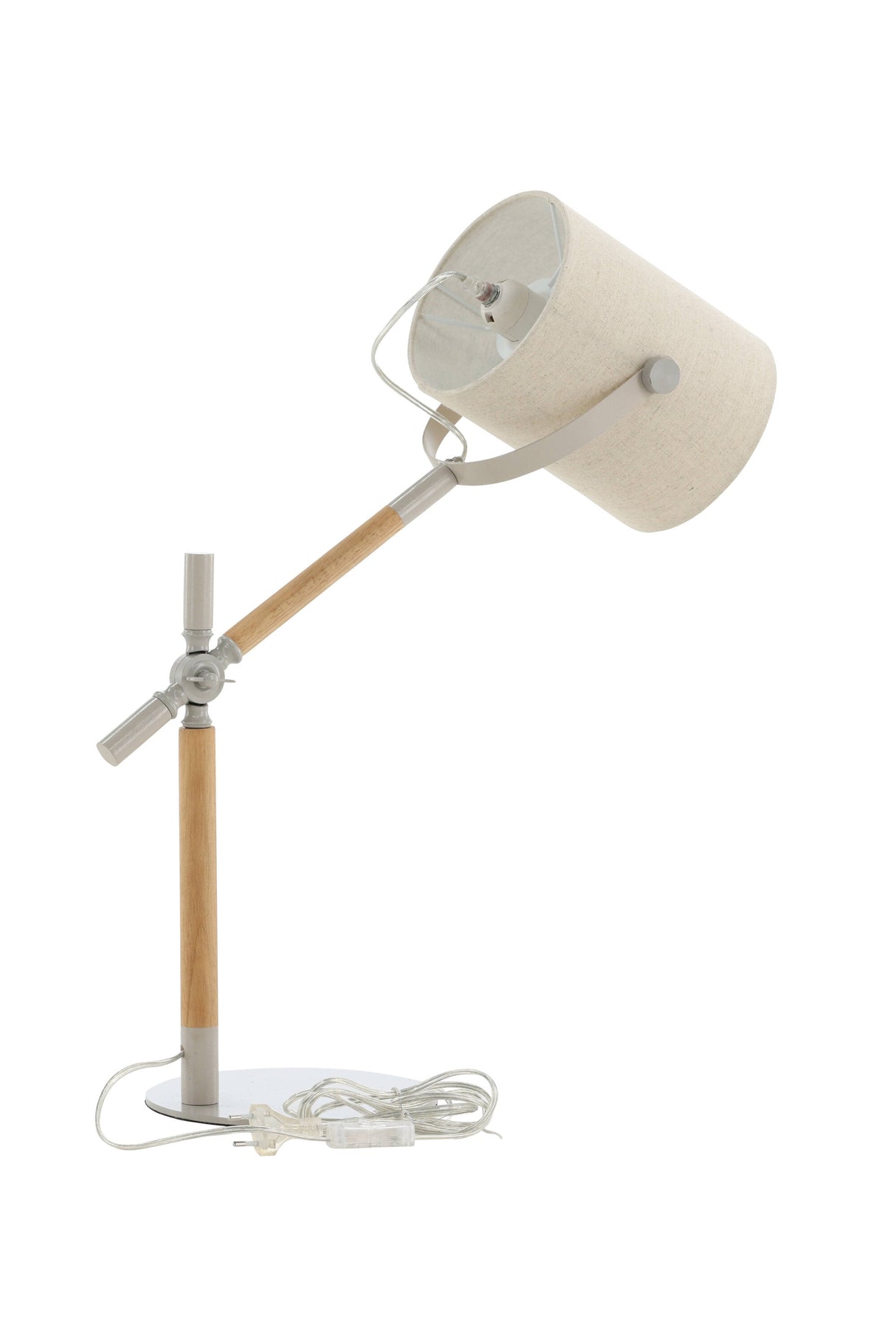 Dennis Tischlampe - beige/Polyester - Leinen - Tischlampen - ALVAHOME