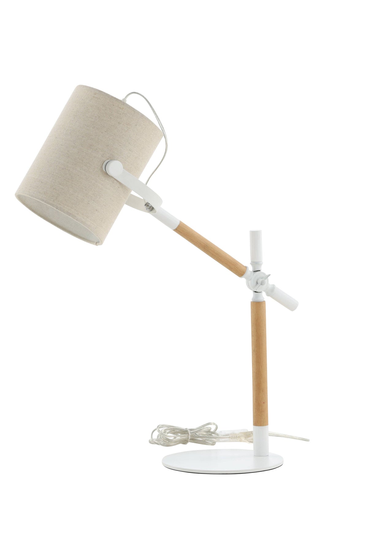Dennis Tischlampe - natur/Polyester - Leinen - Tischlampen - ALVAHOME
