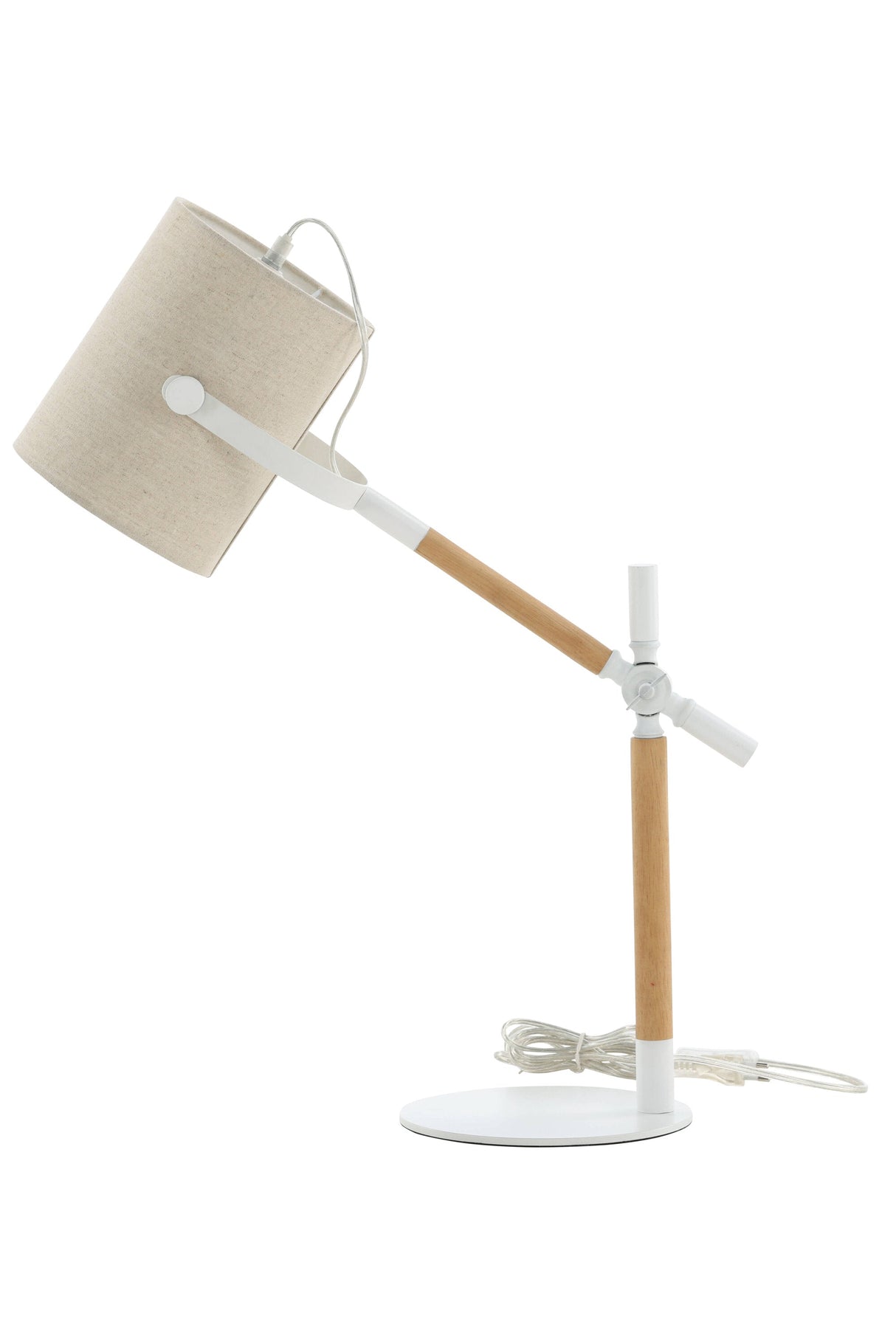 Dennis Tischlampe - natur/Polyester - Leinen - Tischlampen - ALVAHOME