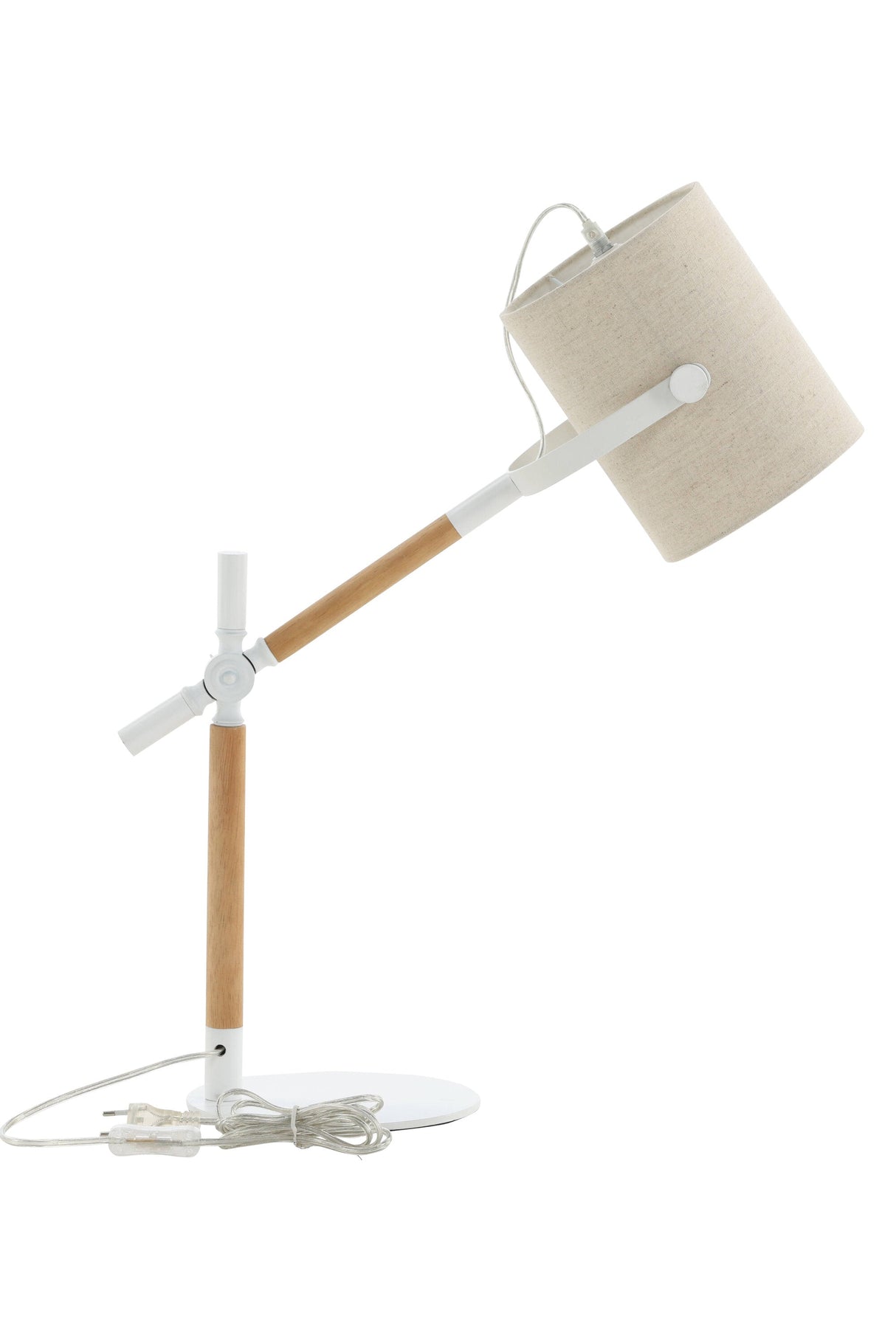 Dennis Tischlampe - natur/Polyester - Leinen - Tischlampen - ALVAHOME