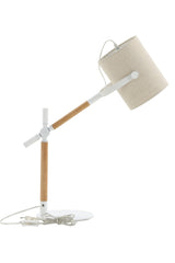 Dennis Tischlampe - natur/Polyester - Leinen - Tischlampen - ALVAHOME