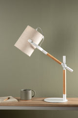 Dennis Tischlampe - natur/Polyester - Leinen - Tischlampen - ALVAHOME