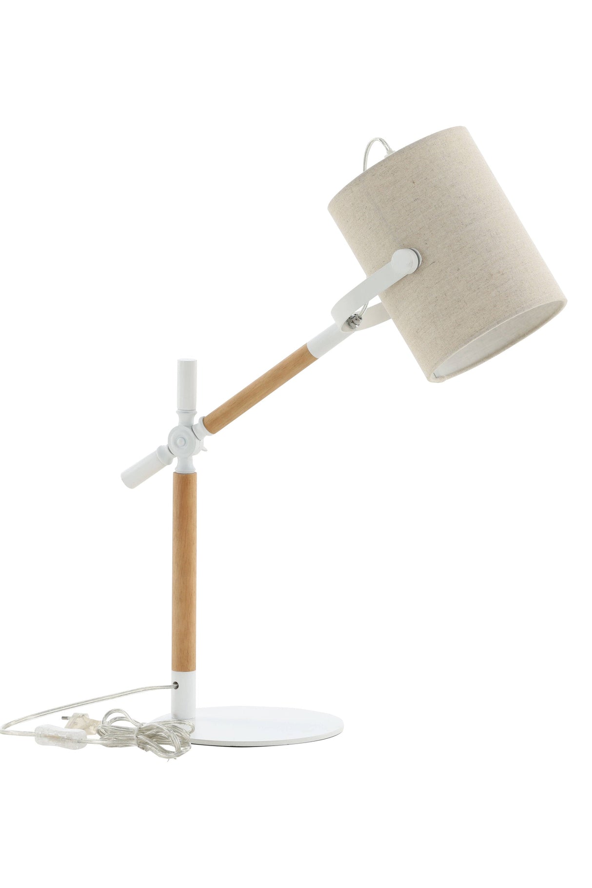 Dennis Tischlampe - natur/Polyester - Leinen - Tischlampen - ALVAHOME