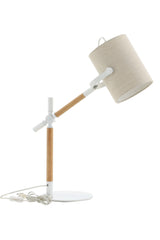 Dennis Tischlampe - natur/Polyester - Leinen - Tischlampen - ALVAHOME
