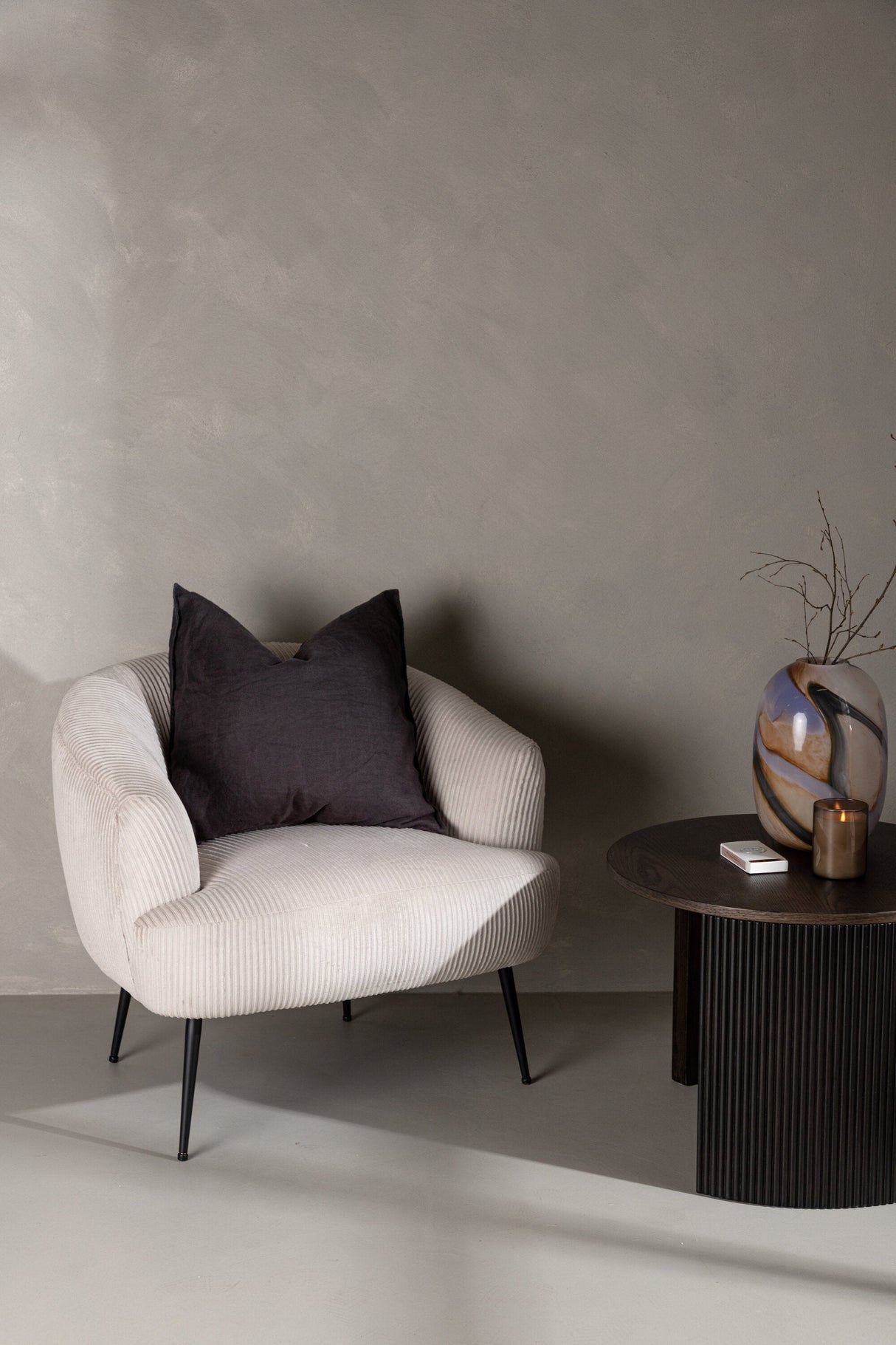 Derry Sessel - beige/Polyester - Kord - Sessel - ALVAHOME