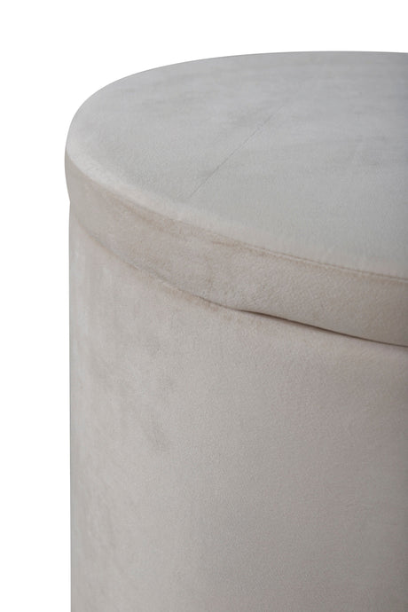 Dunken Pouf - beige/Polyester - Samt - Ottomane / Poufs - ALVAHOME