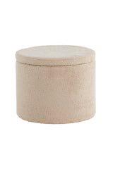 Dunken Pouf - beige/Polyester - Teddy - Ottomane / Poufs - ALVAHOME