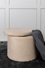 Dunken Pouf - beige/Polyester - Teddy - Ottomane / Poufs - ALVAHOME
