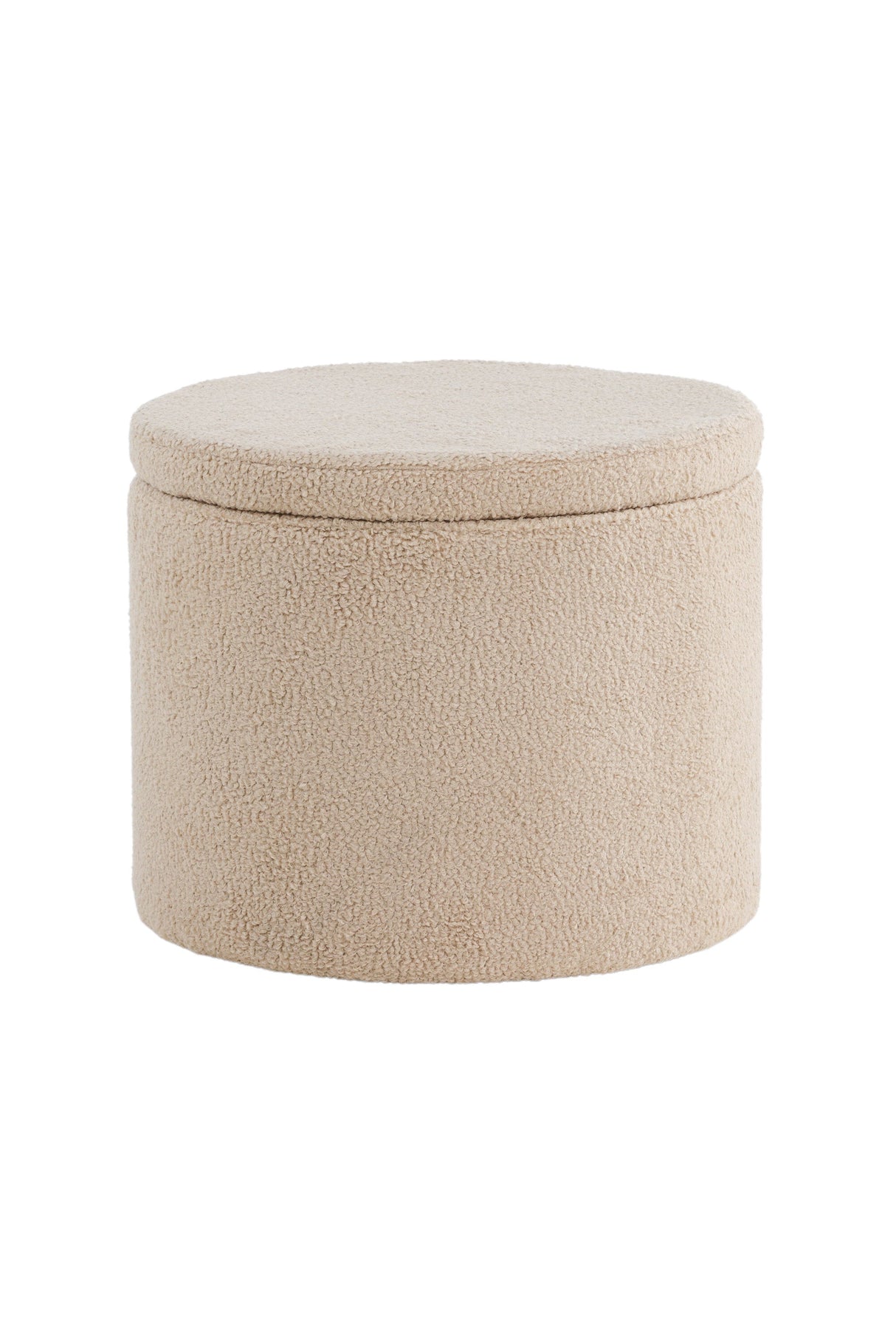 Dunken Pouf - beige/Polyester - Teddy - Ottomane / Poufs - ALVAHOME