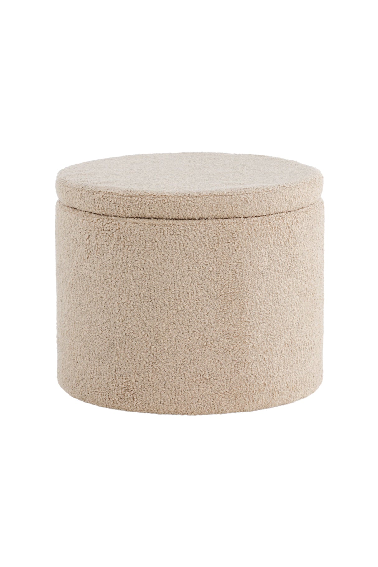 Dunken Pouf - beige/Polyester - Teddy - Ottomane / Poufs - ALVAHOME