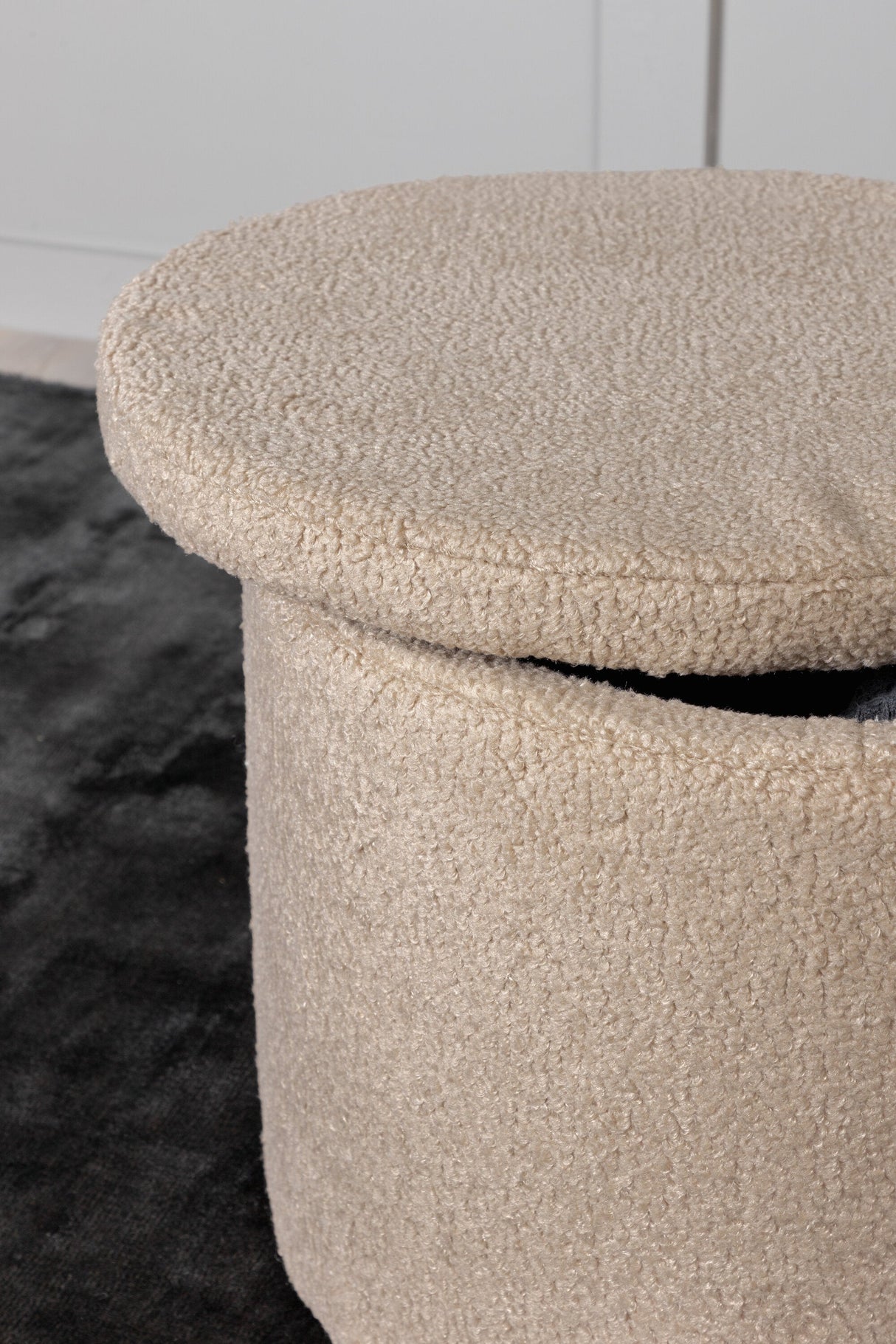 Dunken Pouf - beige/Polyester - Teddy - Ottomane / Poufs - ALVAHOME